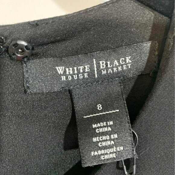 🔆white House Black Market dress. Black. Size 8. Fully lined. Front cutout. - Picture 2 of 10